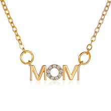 colar de presentes do dia das mães MOM letras cristais de ouro colar mamãe